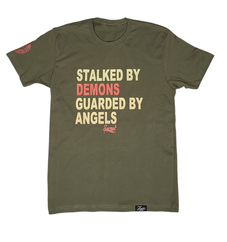 Guarded by Angels Tee | Army Green - Sacred Apparel