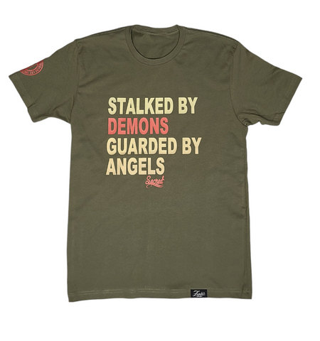 Guarded by Angels Tee | Army Green